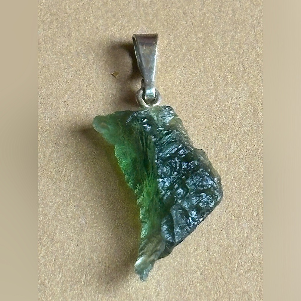 Sterling & Moldavite pendant